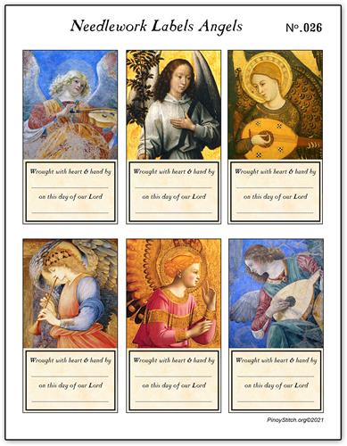 (image for) Cross Stitch Gift Tags Needlework Labels Angels No.26